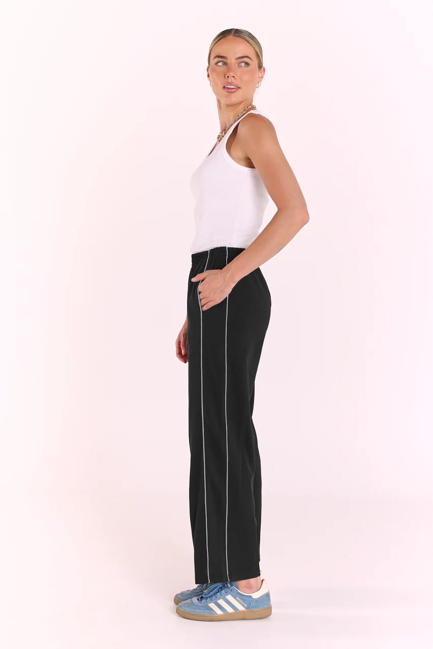Noah Cropped Pant - Black Piping - Image 2