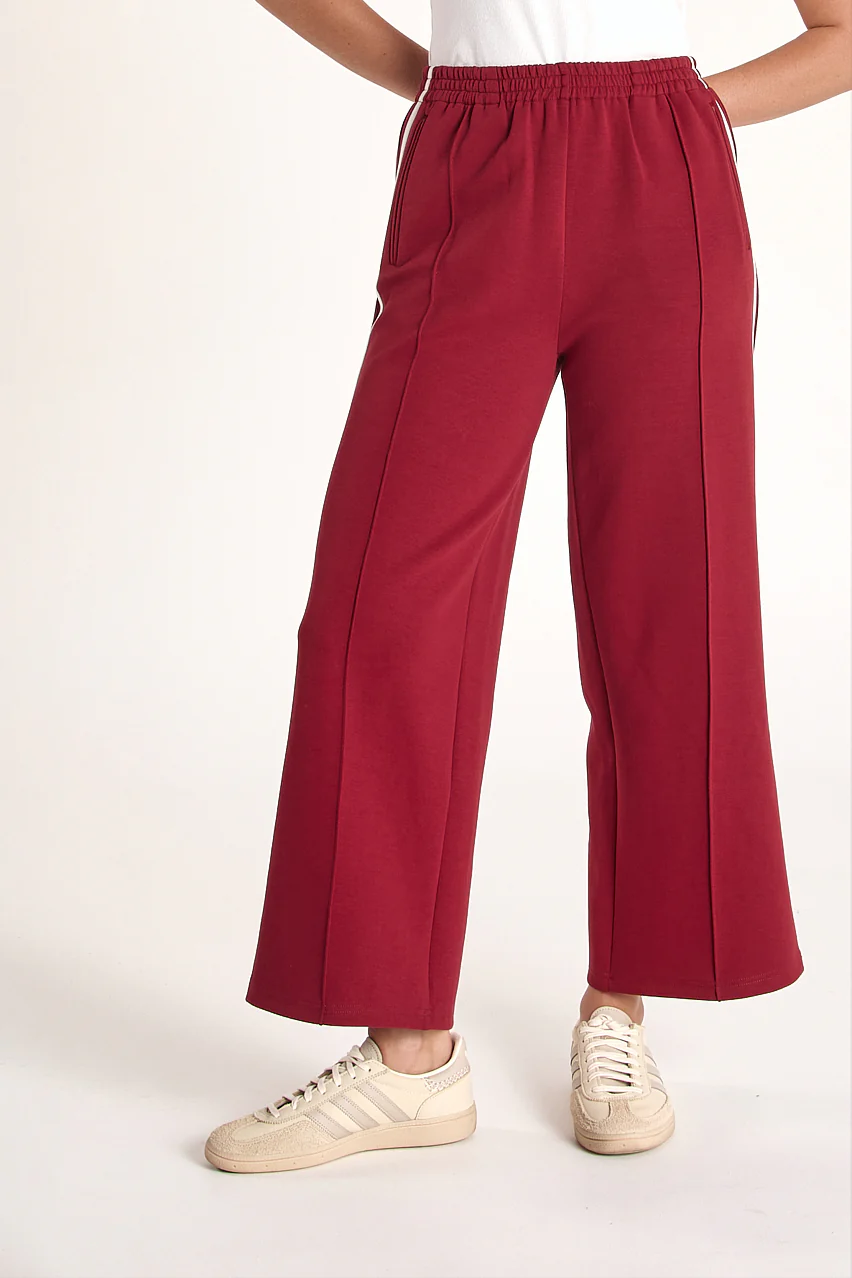 Noah Cropped Pant - Burgundy Stripe - Image 3