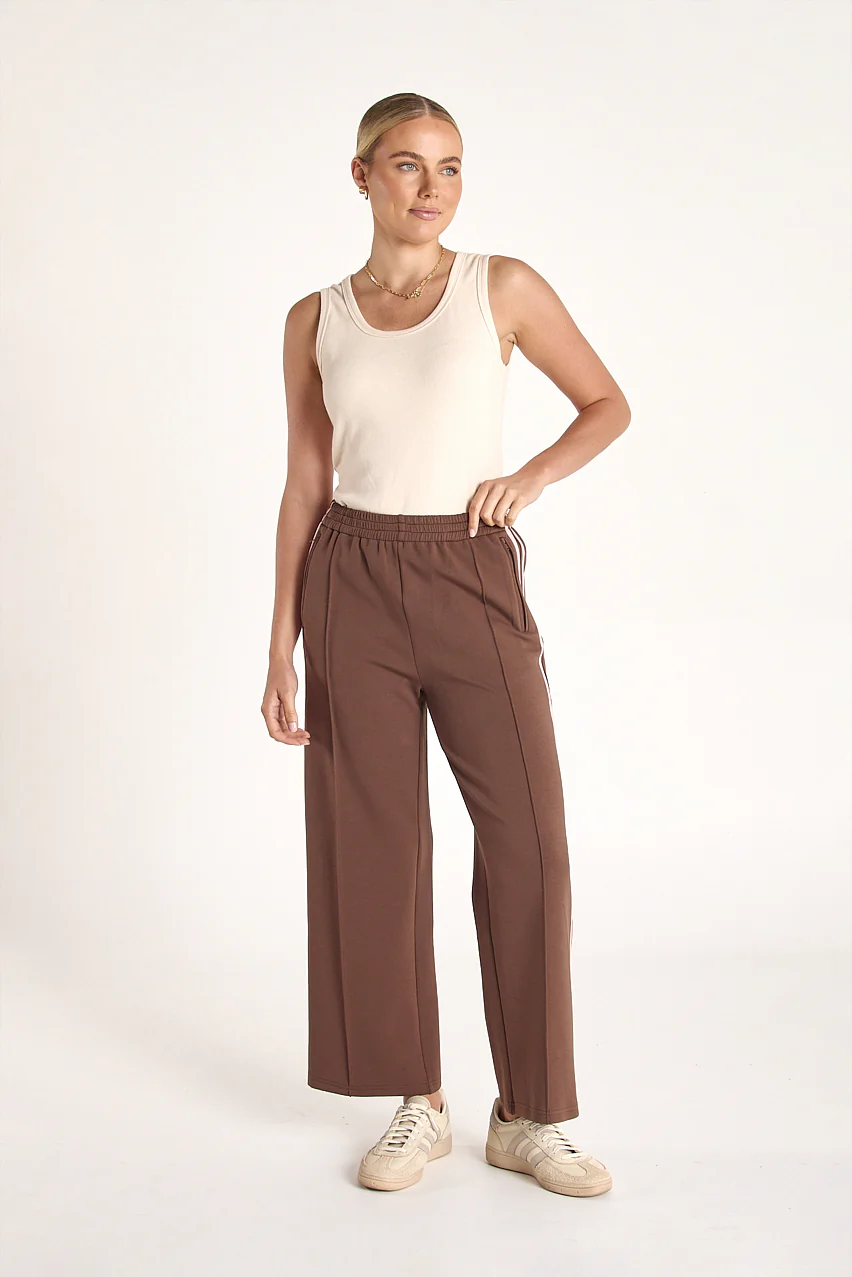 Noah Cropped Pant - Chocolate Pink Stripe - Image 3
