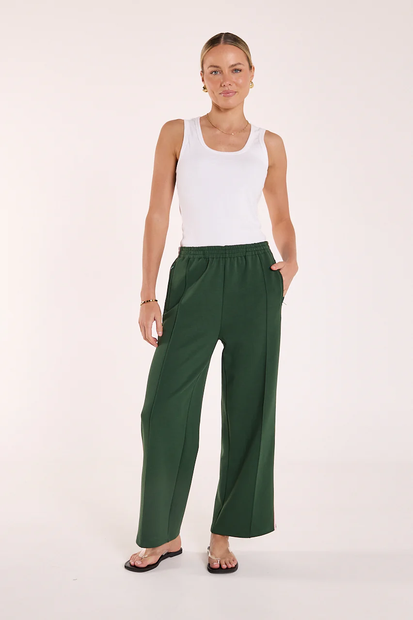 Noah Cropped Pant – Forest Pink Stripe - Image 2
