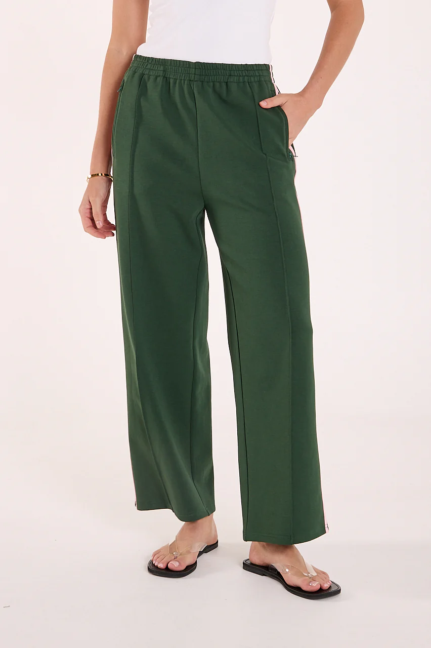 Noah Cropped Pant – Forest Pink Stripe - Image 3