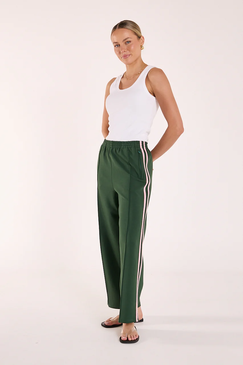 Noah Cropped Pant – Forest Pink Stripe - Image 5