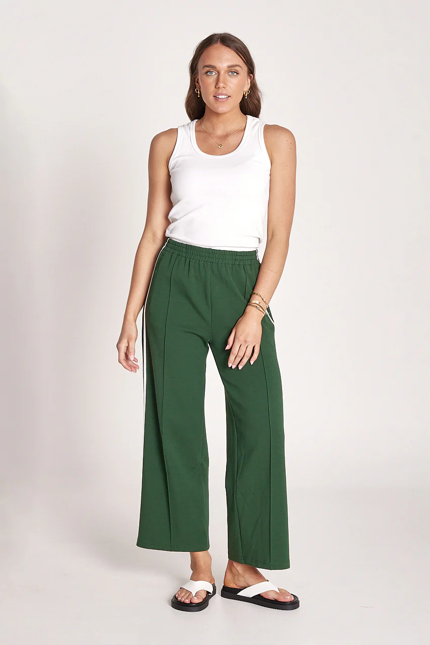 Noah Cropped Pant - Green Stripe - Image 3