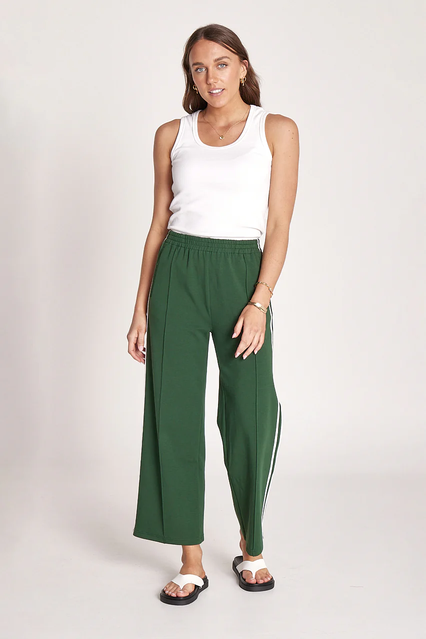 Noah Cropped Pant - Green Stripe - Image 4