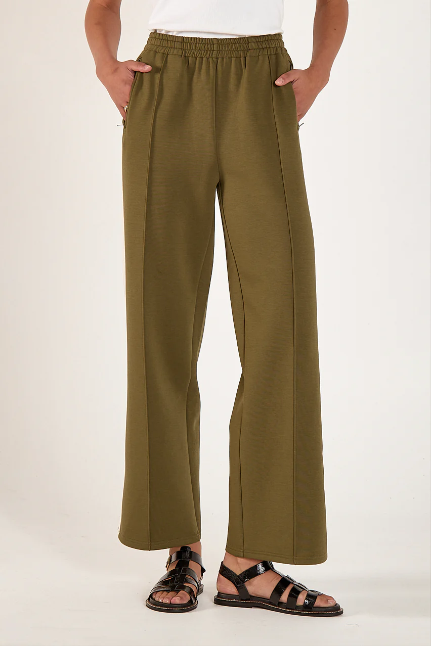 Noah Cropped Pant - Khaki Cream Stripe - Image 3