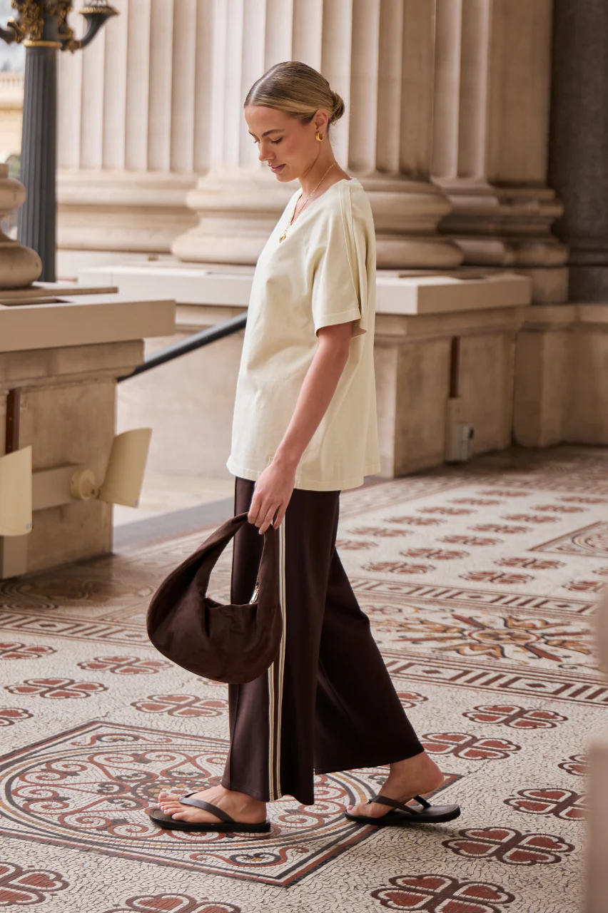 Noah Cropped Pant - Luxe Dark Chocolate - Image 2