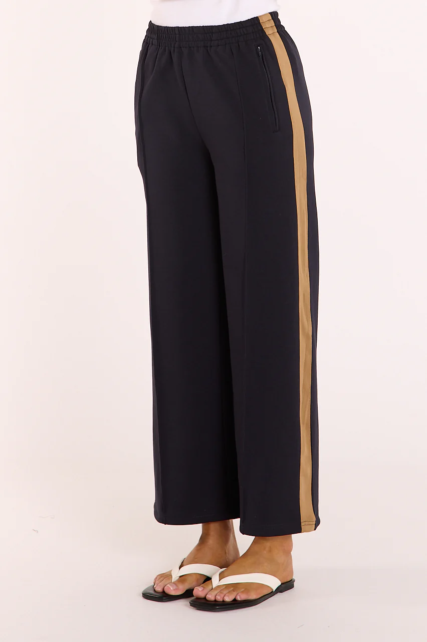 Noah Cropped Pant - Navy Camel Stripe - Image 3