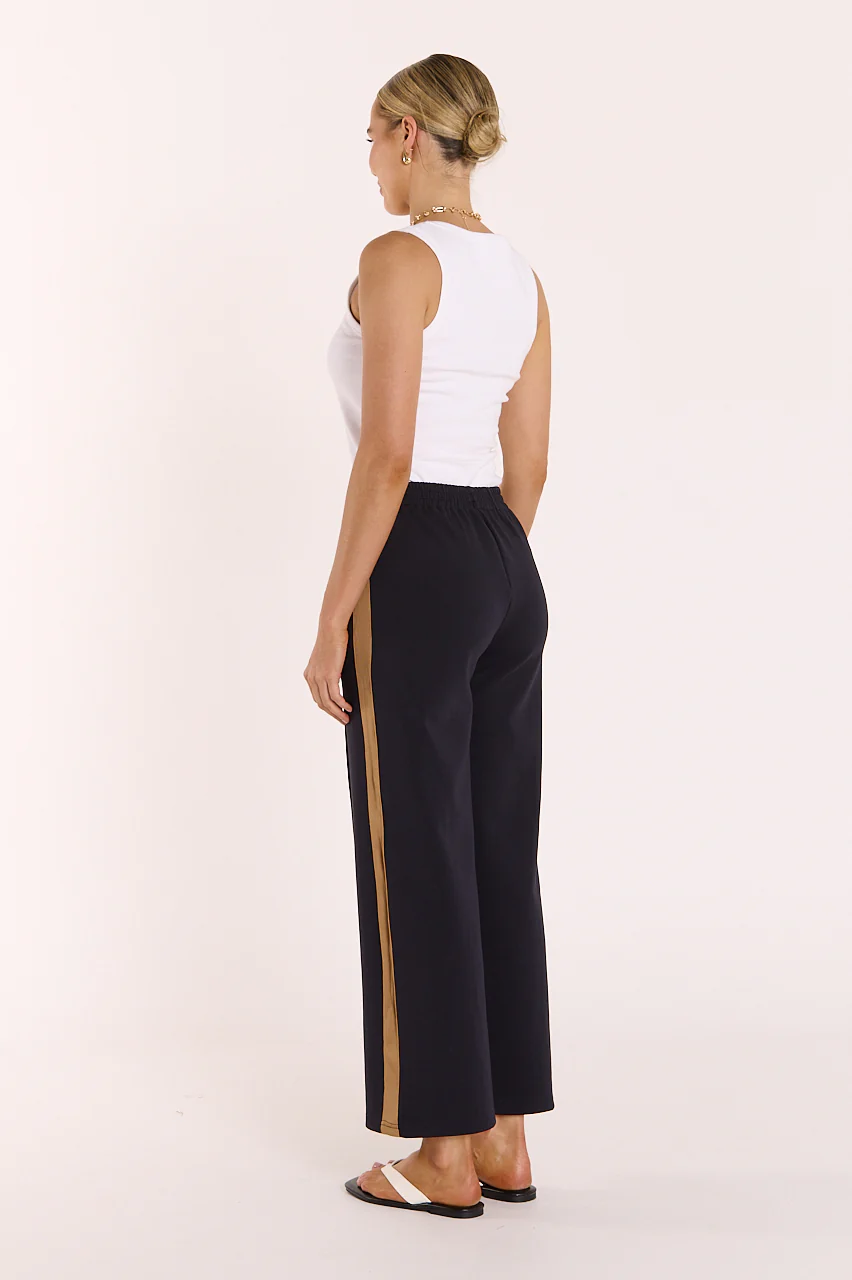 Noah Cropped Pant - Navy Camel Stripe - Image 6