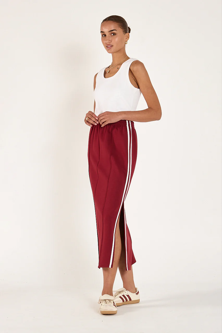 Noah Skirt - Burgundy Stripe - Image 3