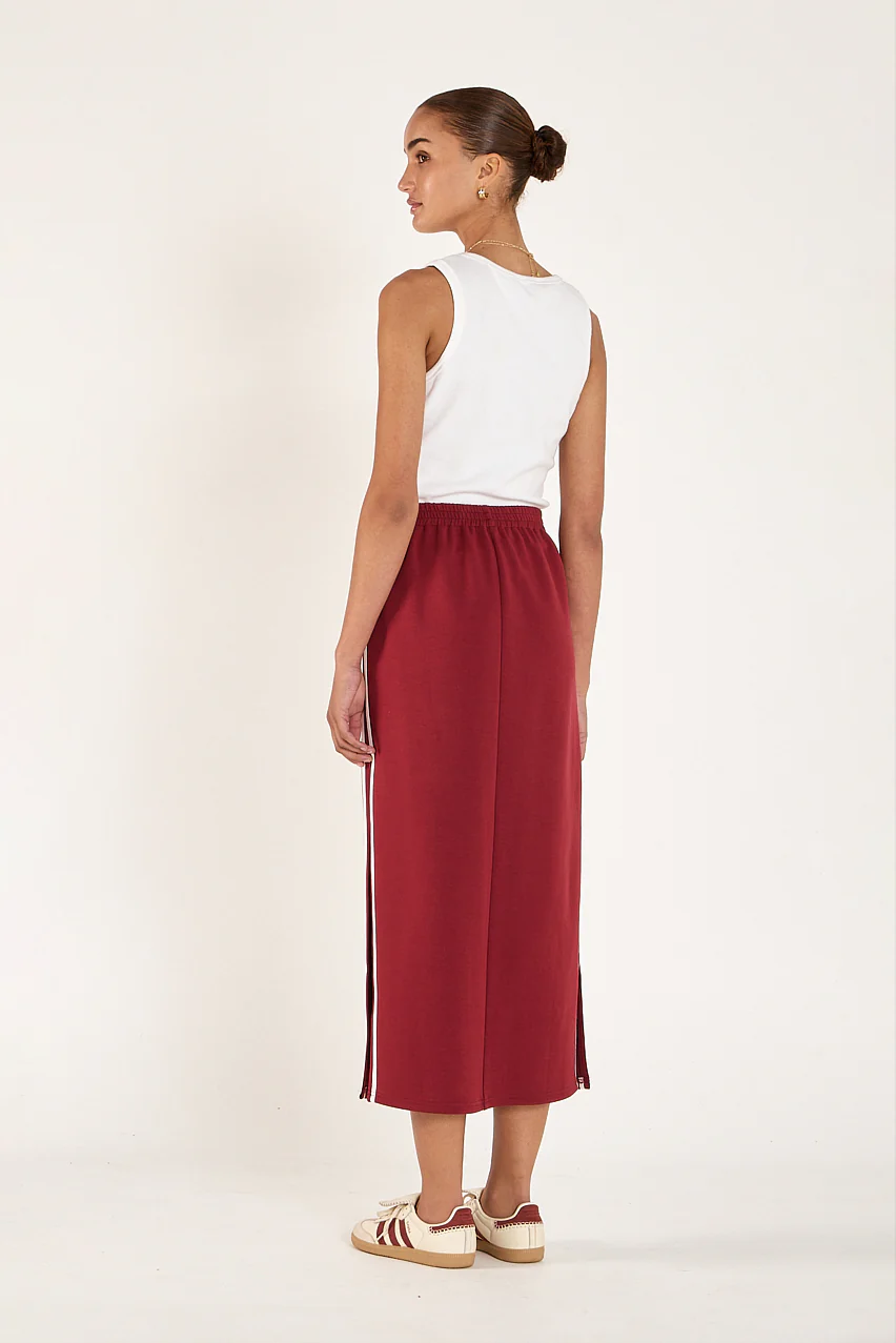 Noah Skirt - Burgundy Stripe - Image 4