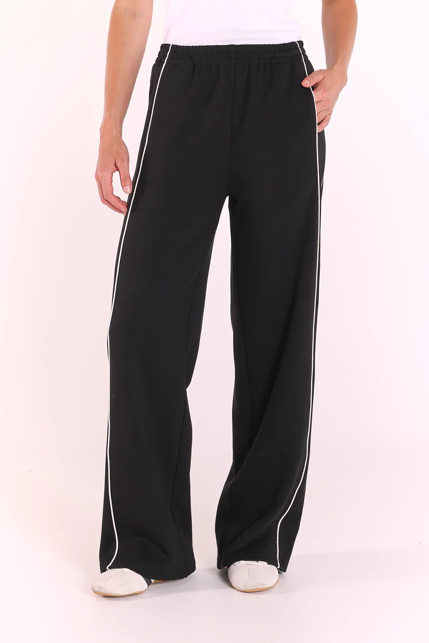 Noah Wide Pant - Black Piping - Image 3