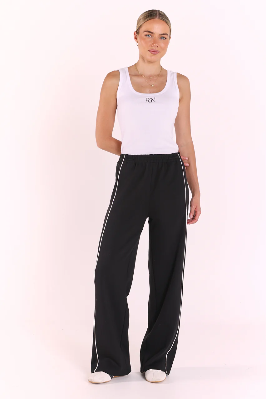 Noah Wide Pant - Black Piping - Image 5