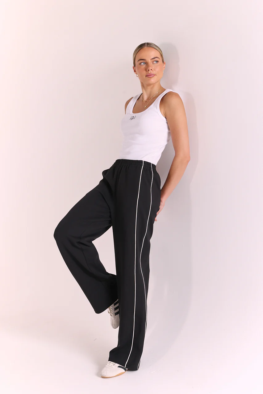 Noah Wide Pant - Black Piping - Image 6