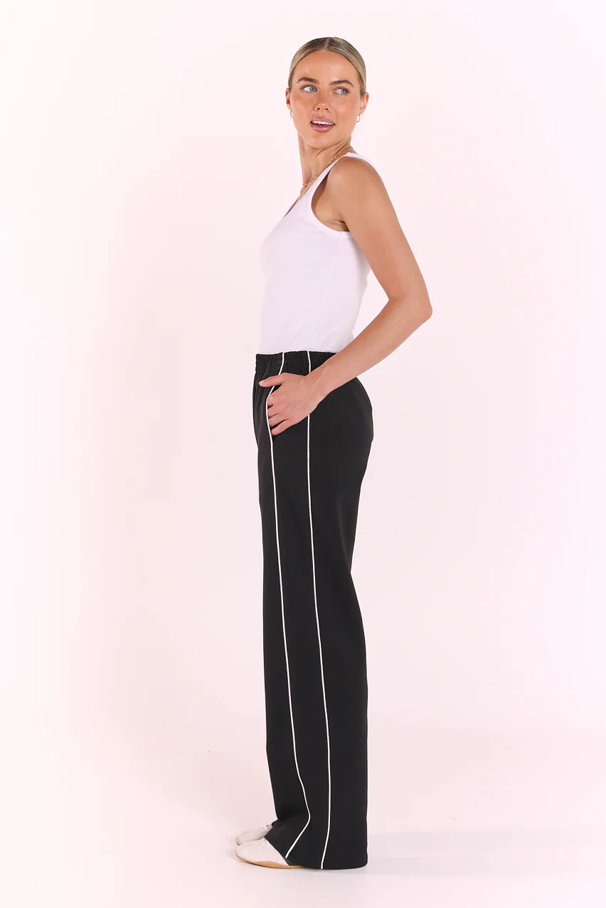 Noah Wide Pant - Black Piping - Image 7