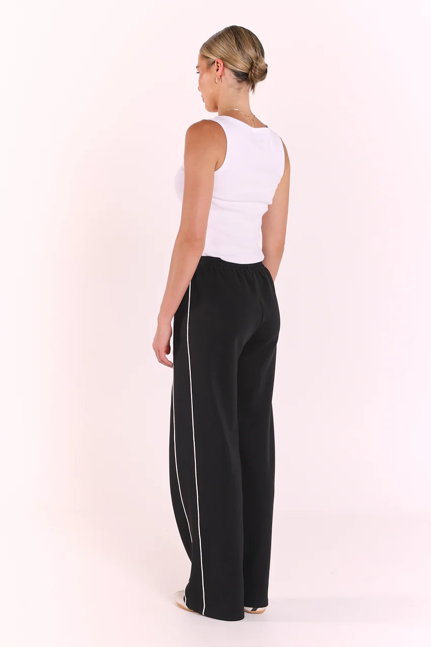 Noah Wide Pant - Black Piping - Image 8