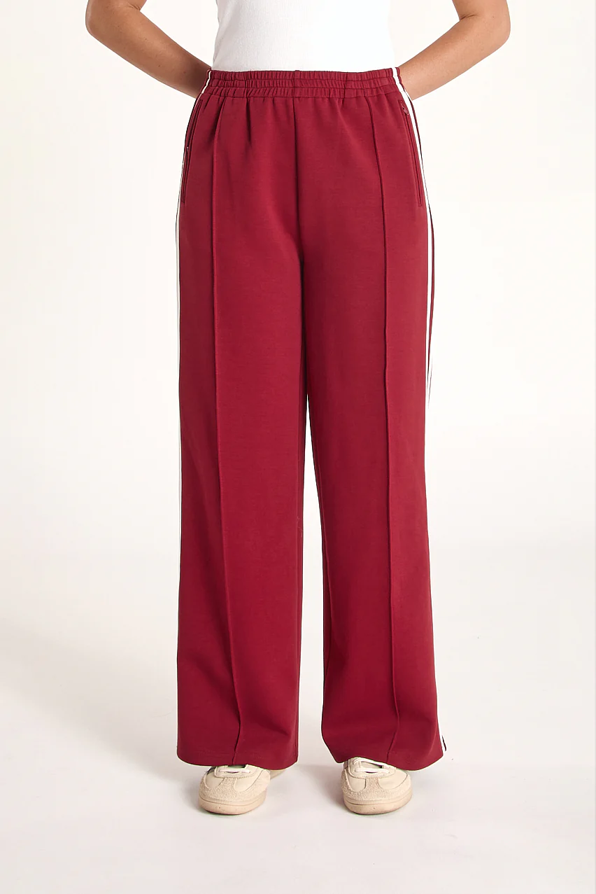 Noah Wide Pant - Burgundy Stripe - Image 2