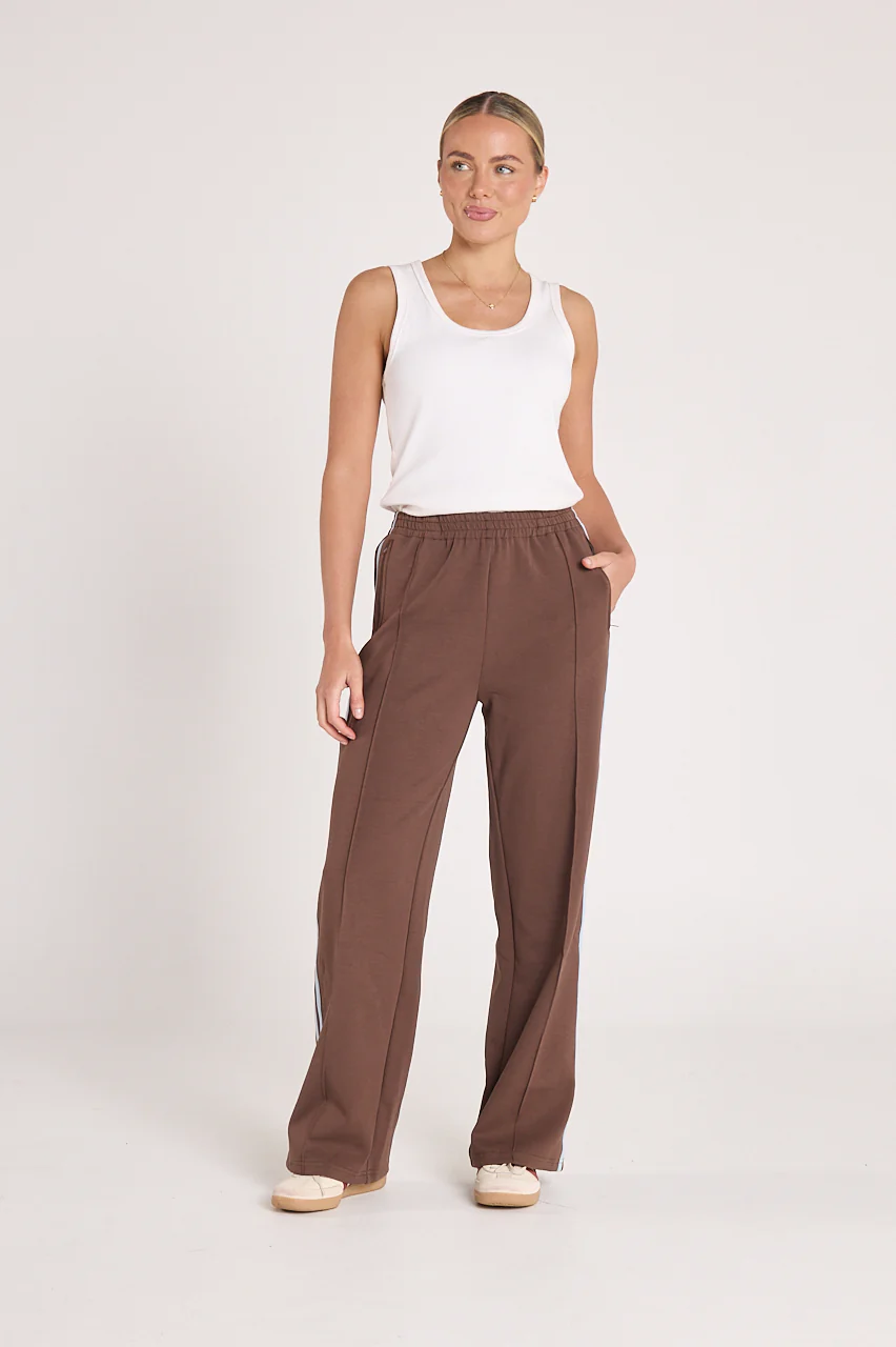 Noah Wide Pant - Chocolate Blue Stripe - Image 2