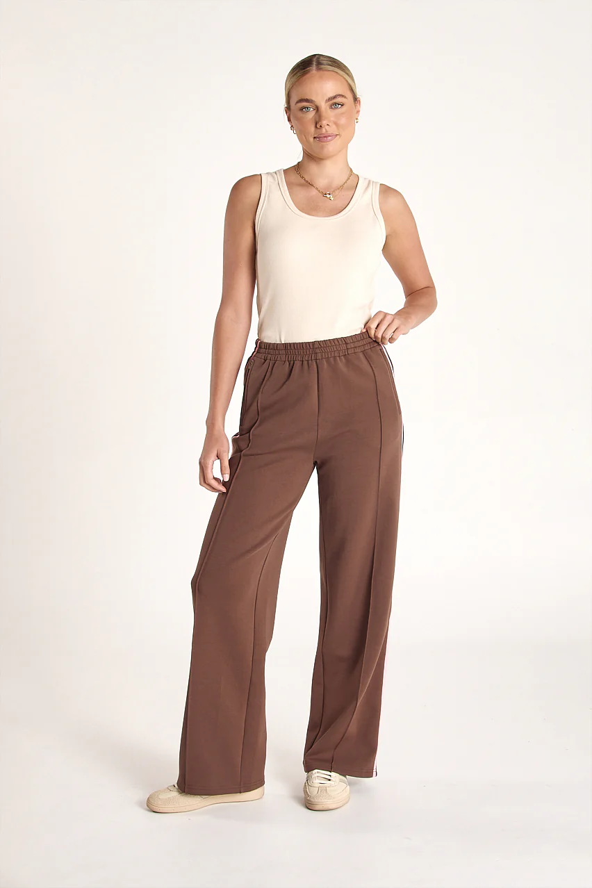 Noah Wide Pant - Chocolate Pink Stripe - Image 3