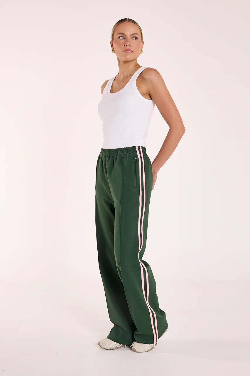 Noah Wide Pant – Forest Pink Stripe