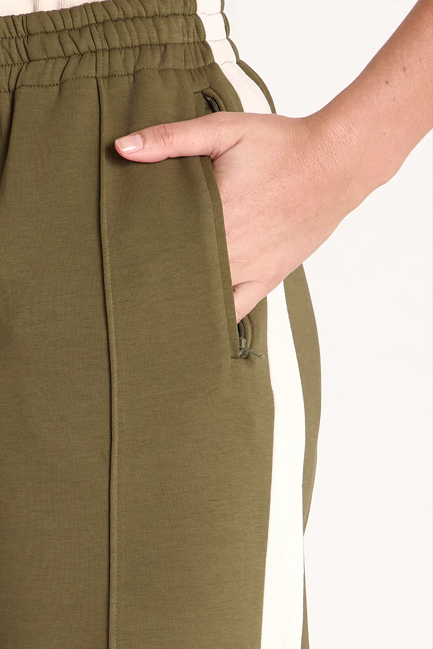 Noah Wide Pant - Khaki Cream Stripe - Image 6