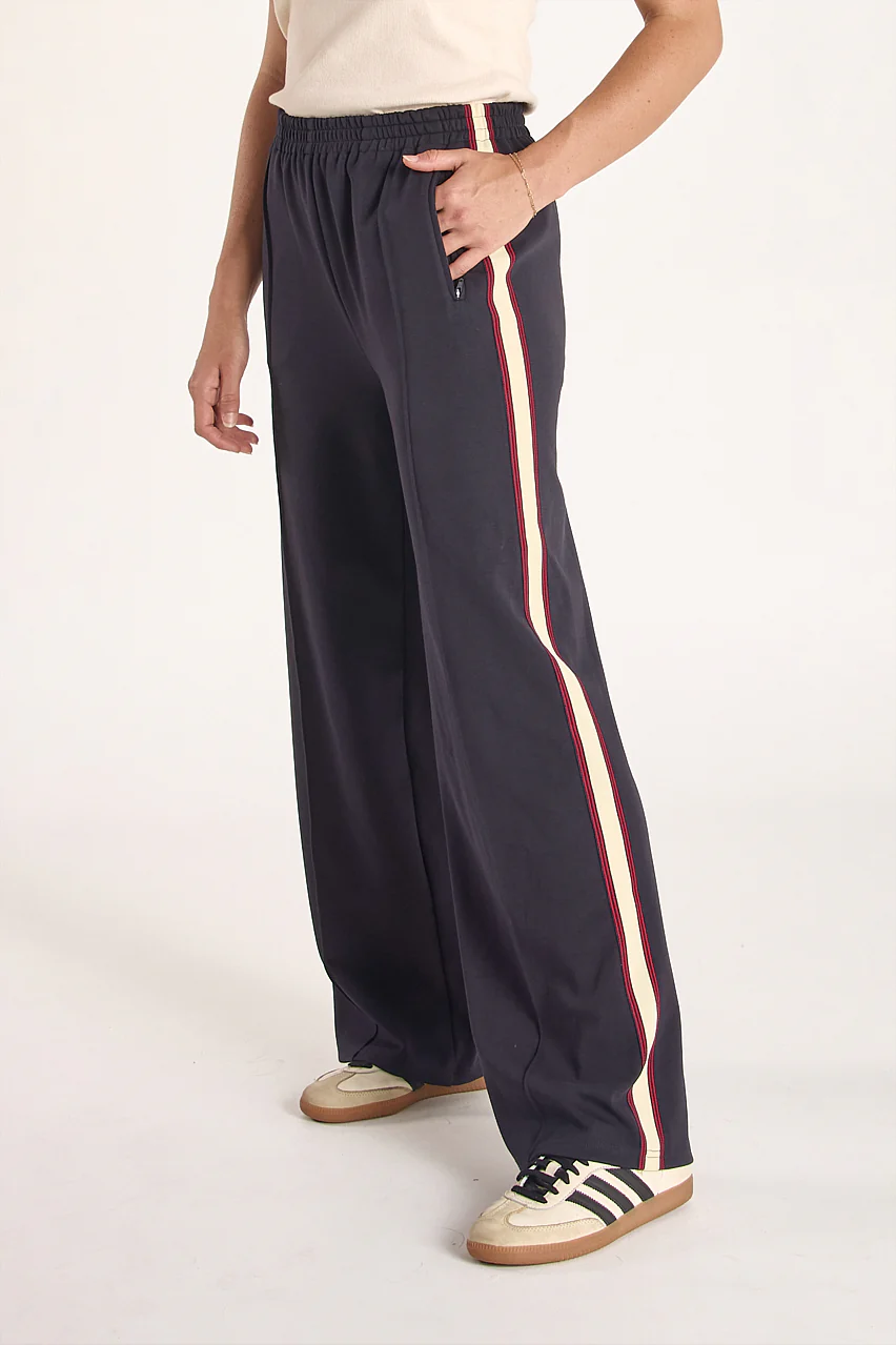 Noah Wide Pant - Navy Multi Stripe - Image 2
