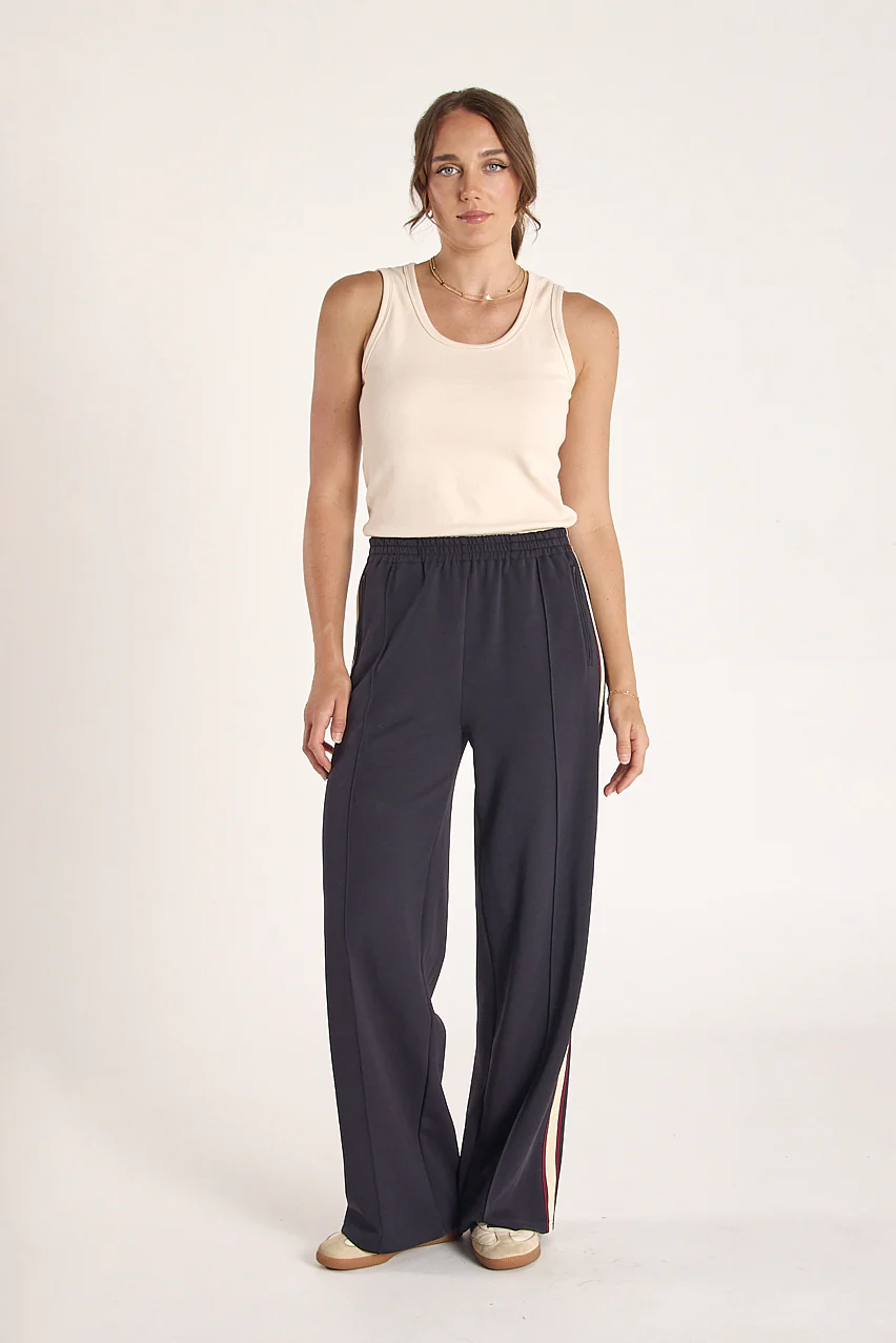 Noah Wide Pant - Navy Multi Stripe - Image 3