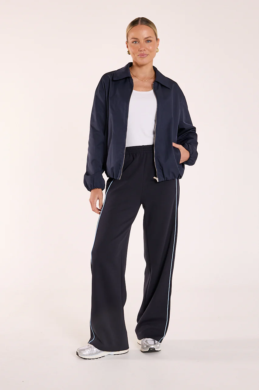 Noah Wide Pant - Navy Powder Blue Piping - Image 6