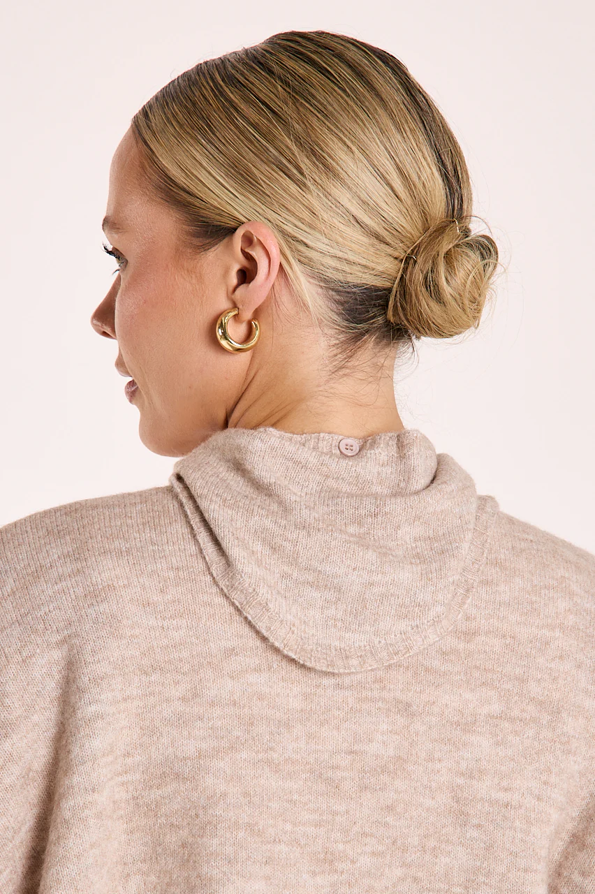 Olive Tie Neck Knit - Mocha Marle - Image 5