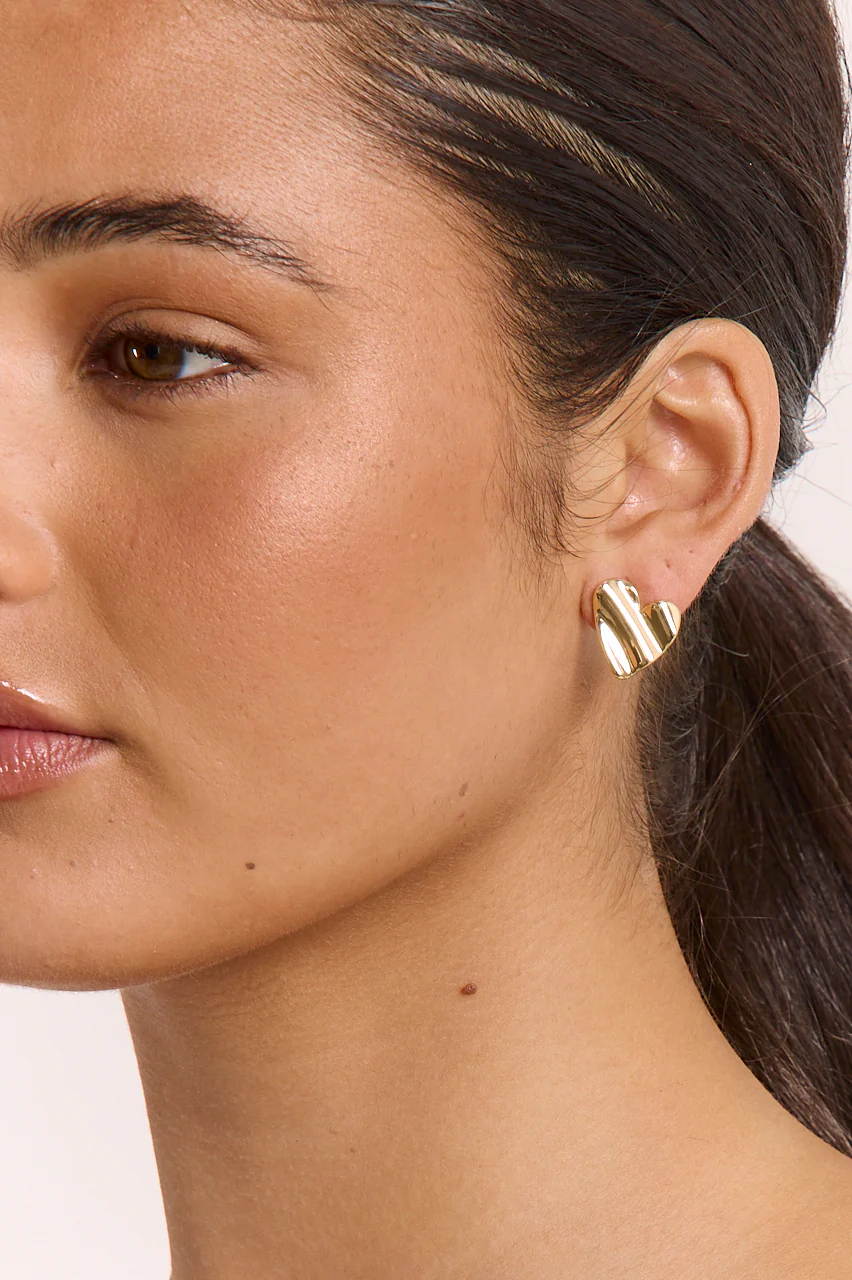 Olivia Heart Earrings - Gold - Image 2