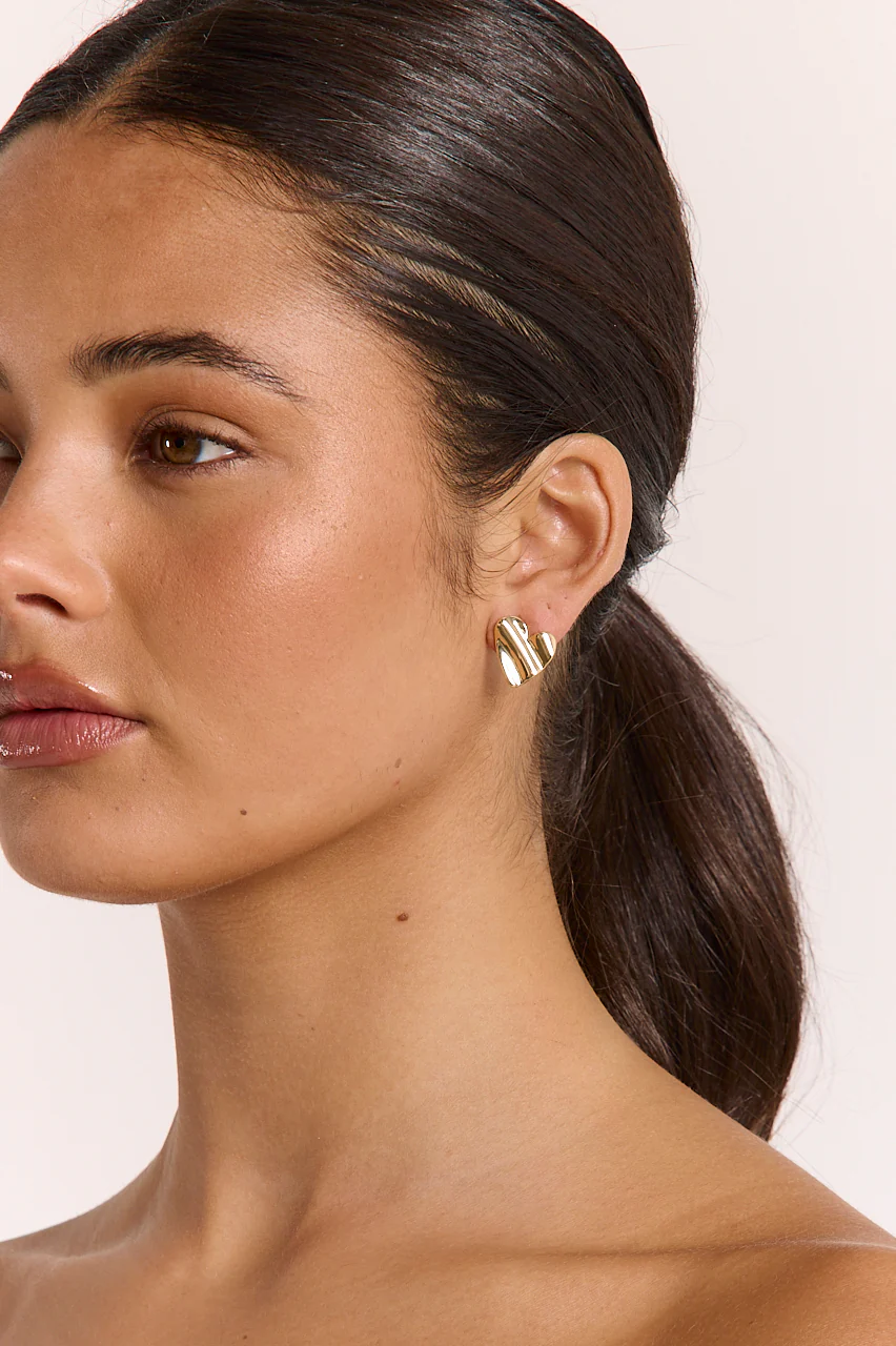 Olivia Heart Earrings - Gold - Image 3