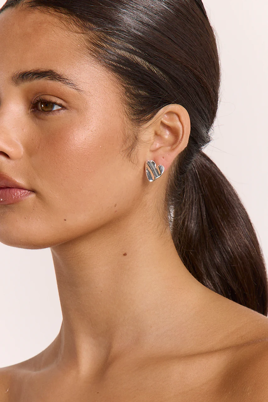 Olivia Heart Earrings - Silver - Image 2