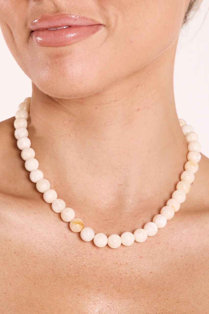 Peyton Beaded Necklace - Caramel Swirl