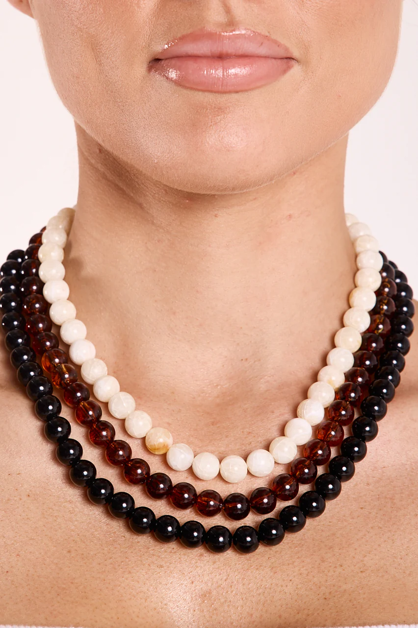 Peyton Beaded Necklace - Espresso - Image 3