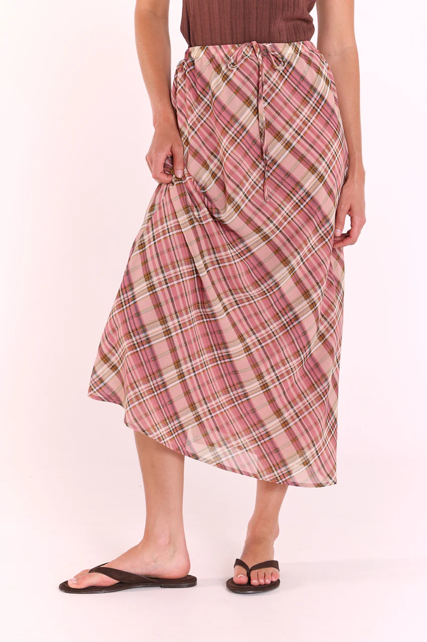 Riley Skirt - Pink Check - Image 3