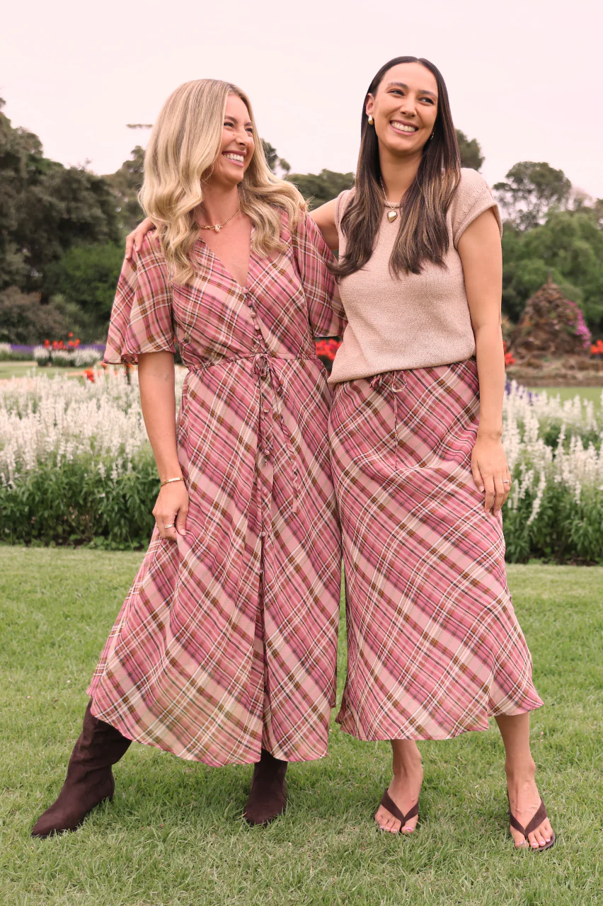 Riley Skirt - Pink Check - Image 4