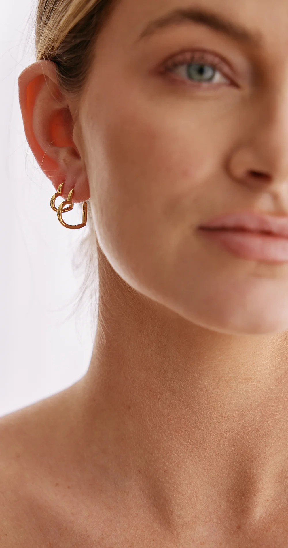 Rosie Heart Hoop Earrings 2 Pack - Gold