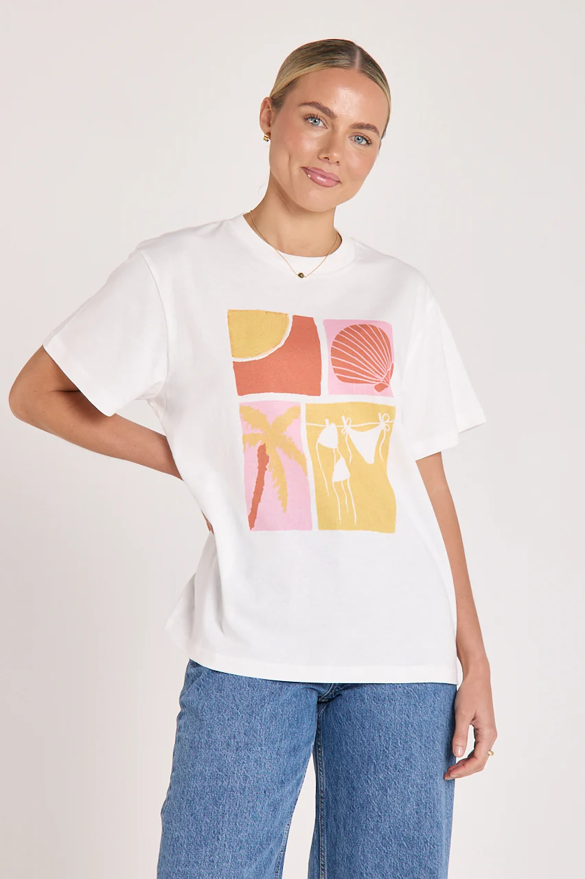 Soleil Graphic Tee - White