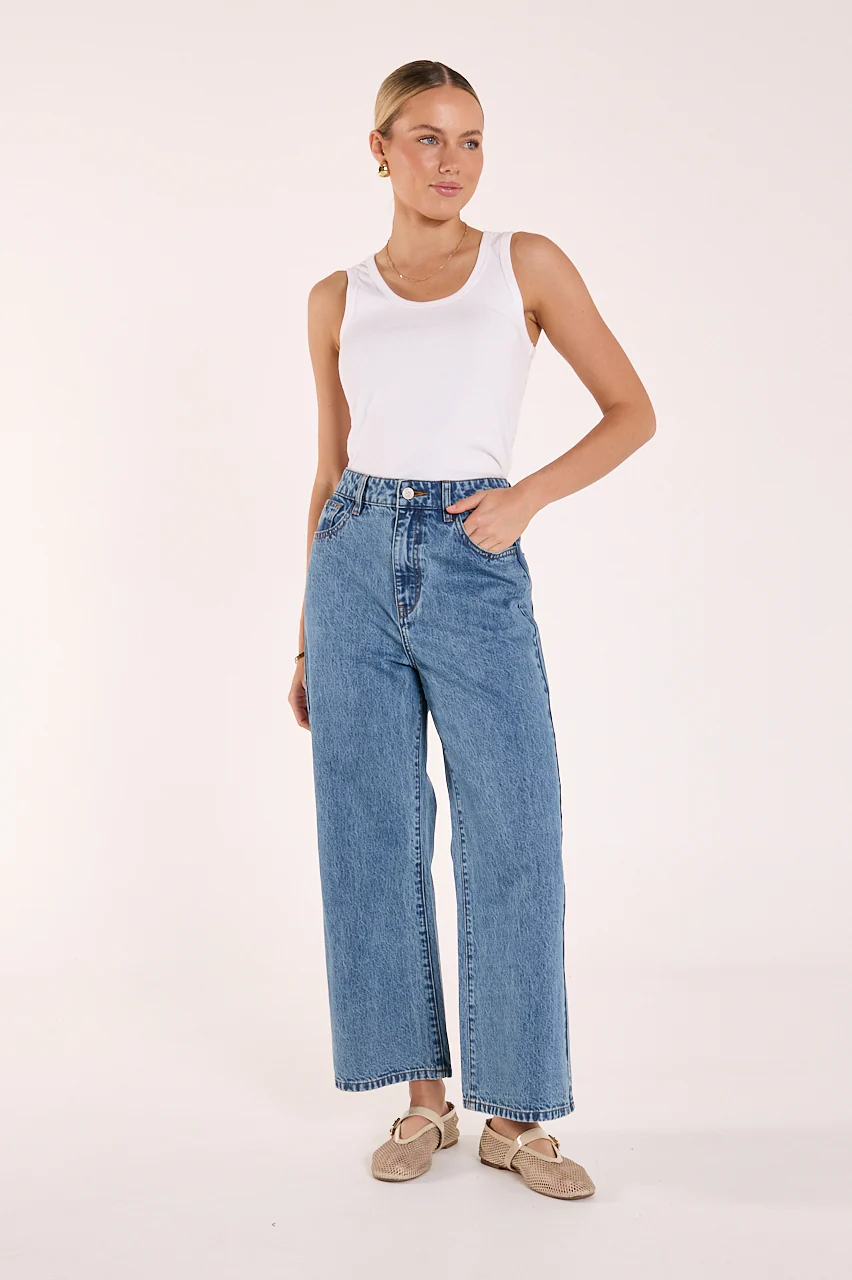 Stevie Cropped Jean - Deep Blue