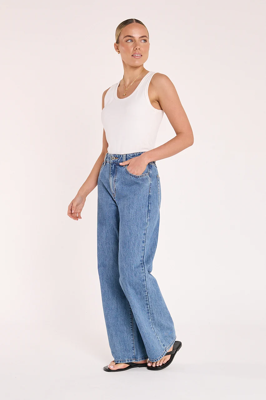Stevie Wide Leg Jean - Deep Blue - Image 5