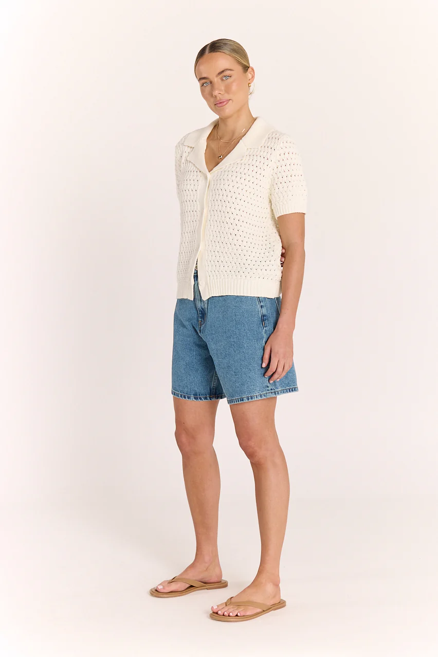 Sunny Crochet Shirt - Ivory - Image 4