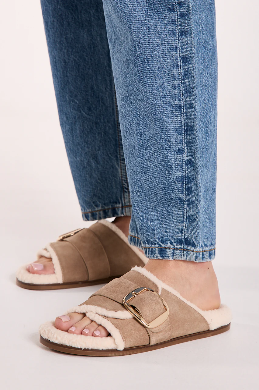 Sweden Flat - Taupe Suede