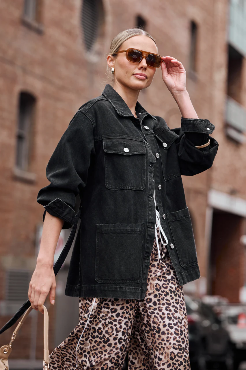 Tate Denim Jacket - Black - Image 5