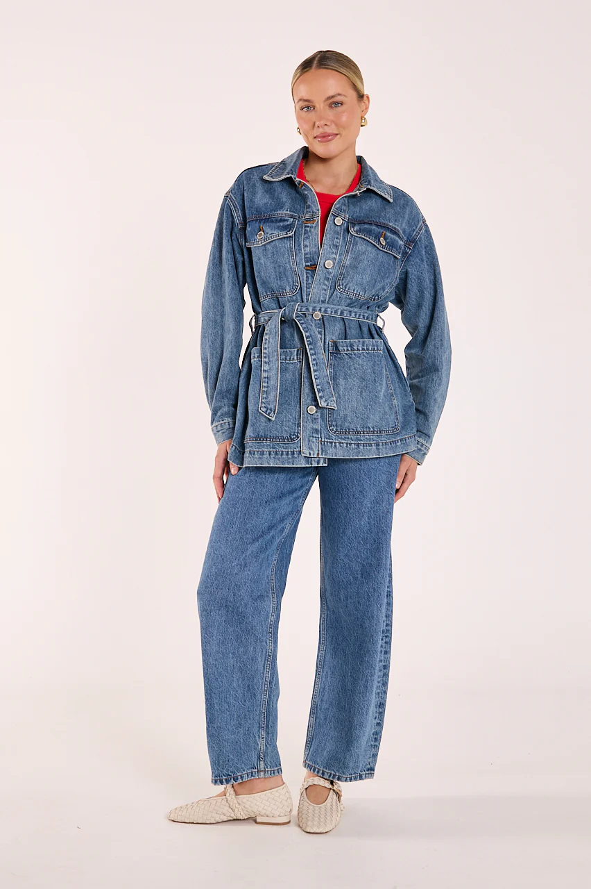 PRE-ORDER Tate Denim Jacket - Deep Blue - Image 3
