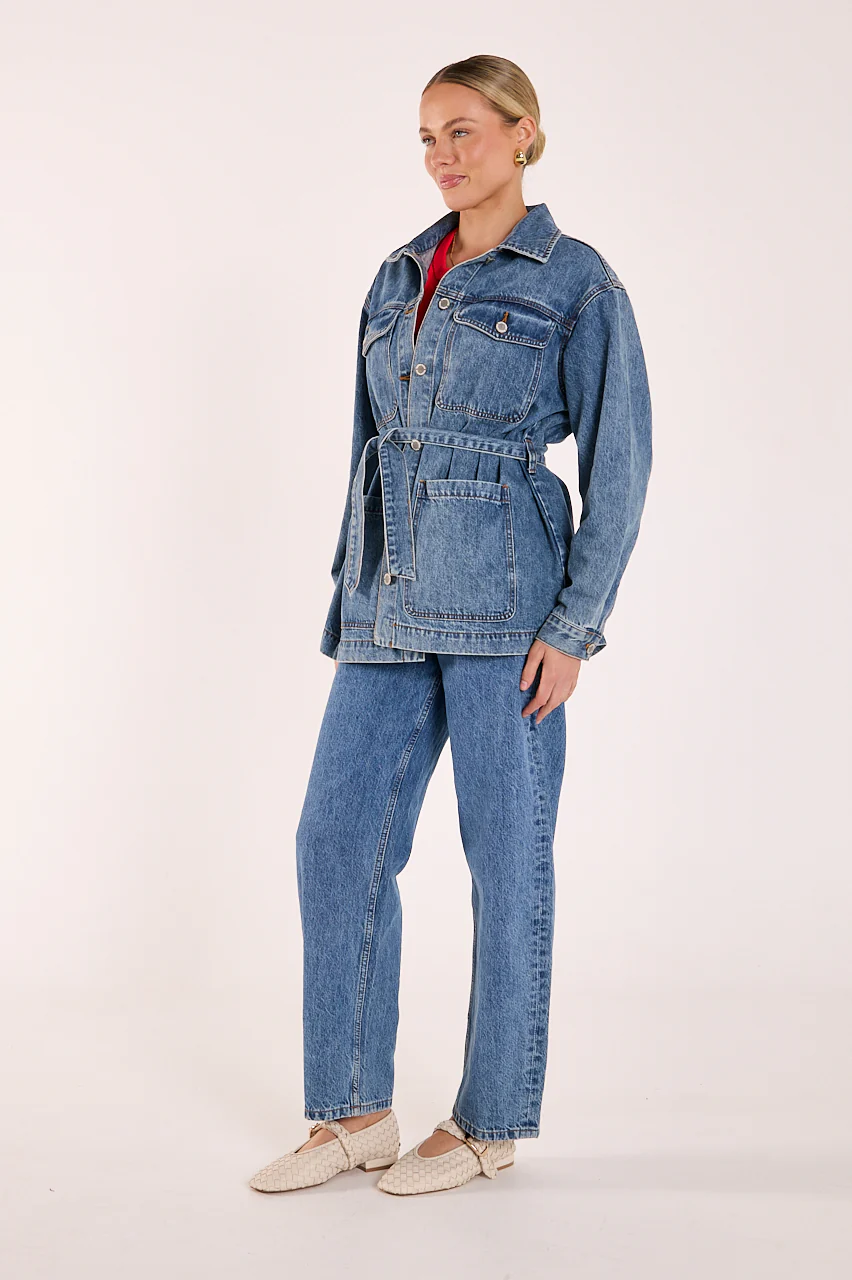 PRE-ORDER Tate Denim Jacket - Deep Blue - Image 5