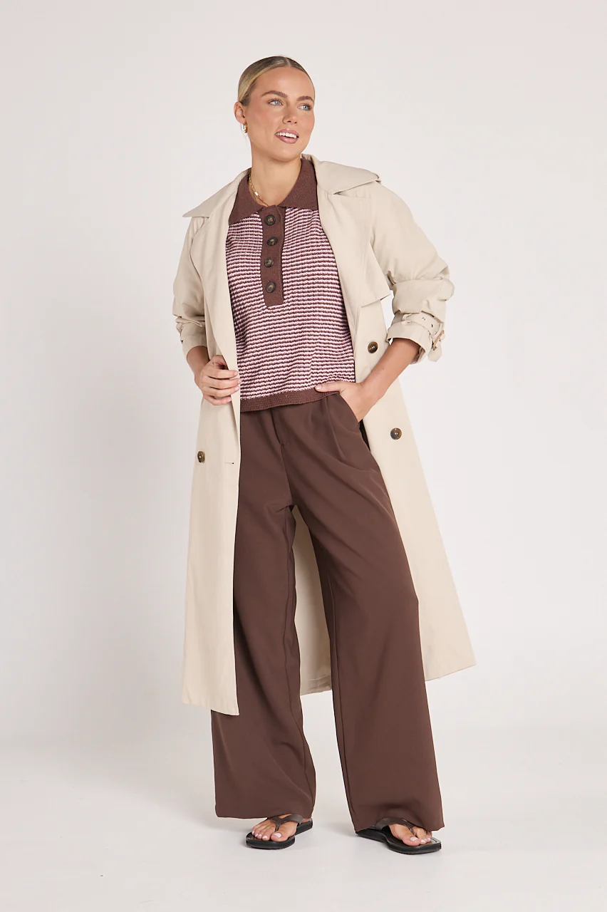 Theo Longline Trench - Stone - Image 6