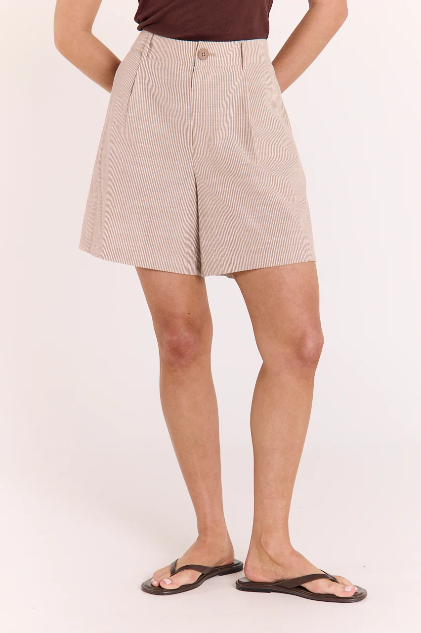 Tilly Short - Mocha Pinstripe - Image 3