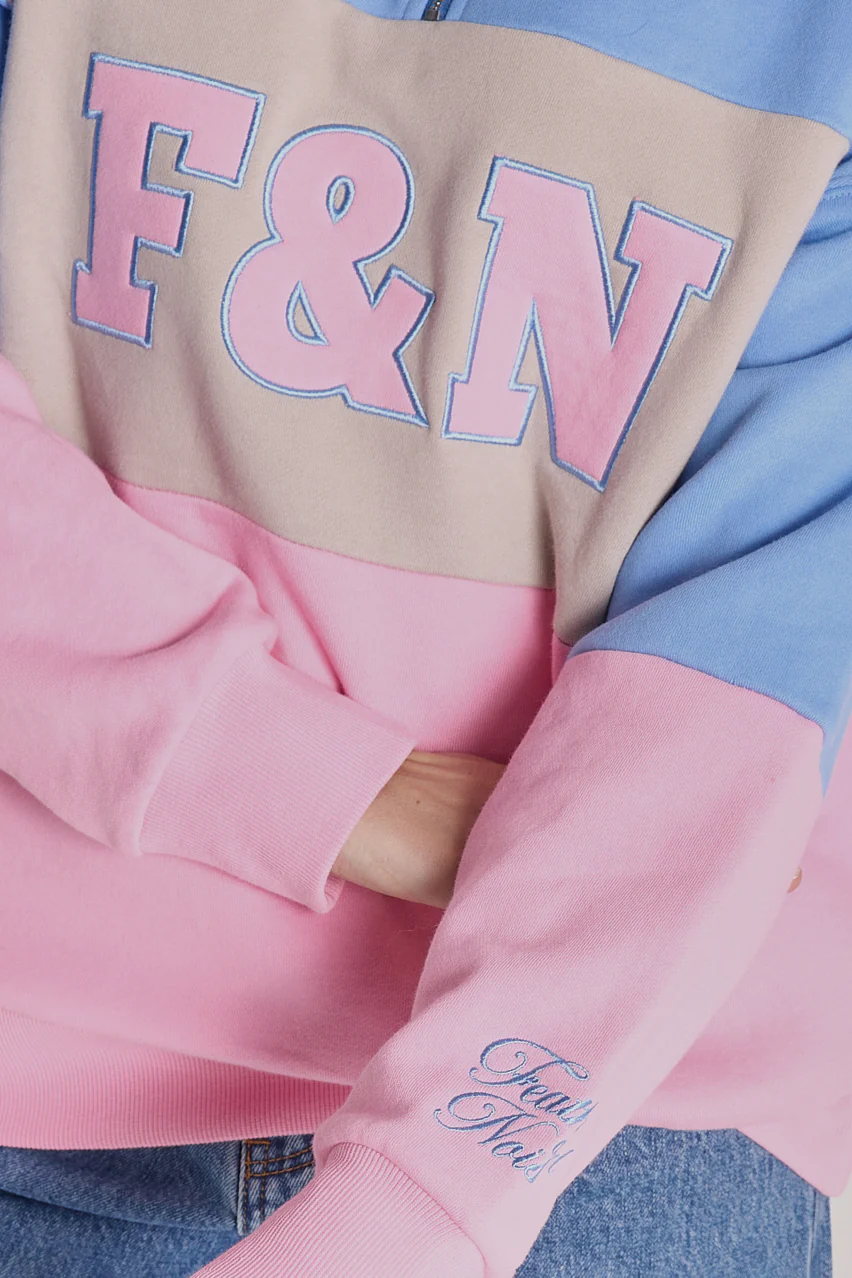 Varsity Logo Sweater - Pink Stripe - Image 4