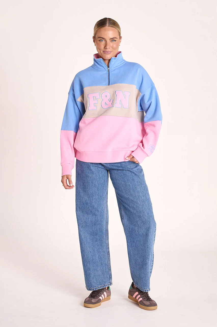 Varsity Logo Sweater - Pink Stripe - Image 5