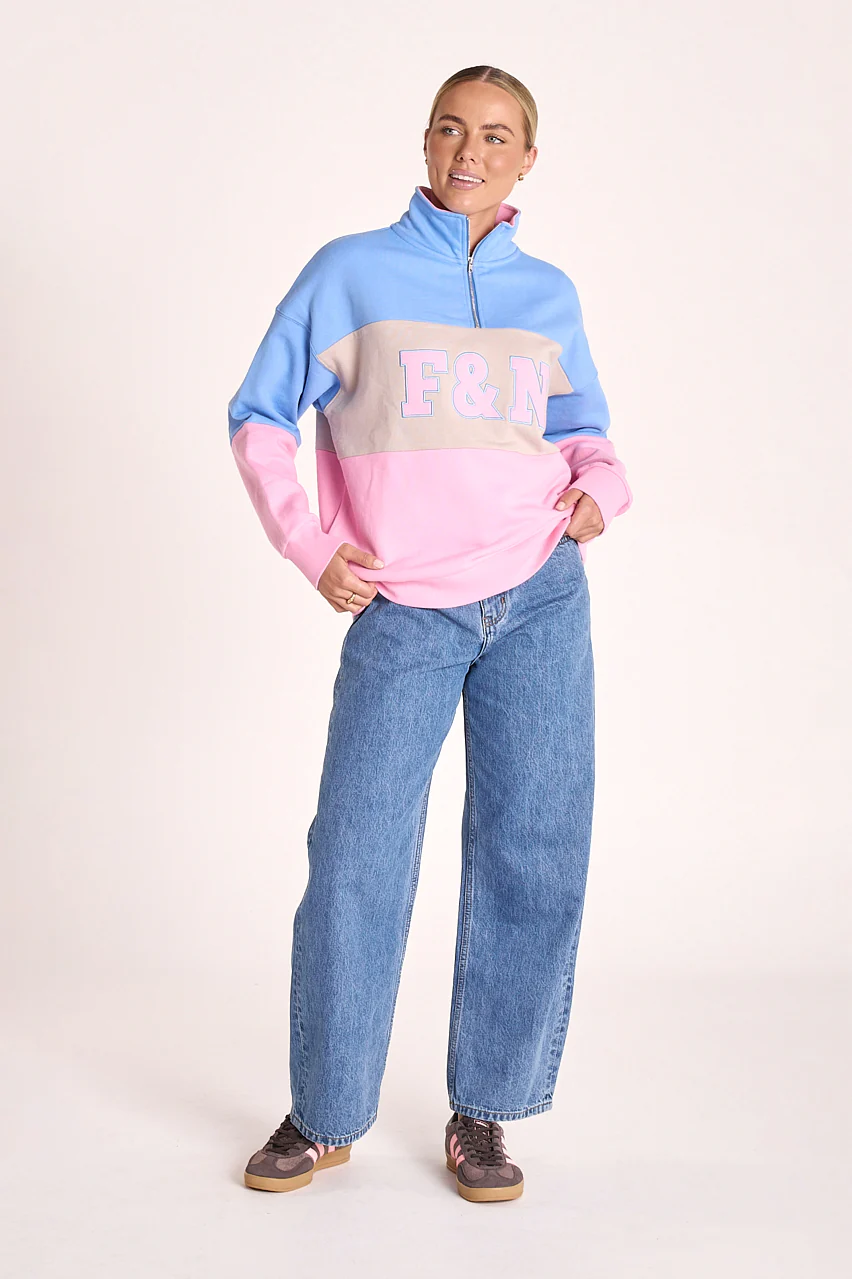 Varsity Logo Sweater - Pink Stripe - Image 6