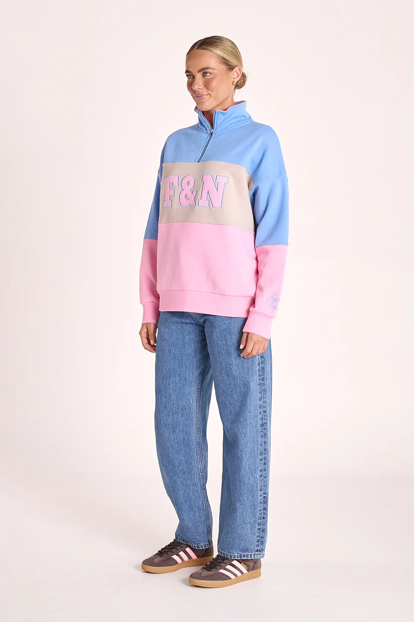 Varsity Logo Sweater - Pink Stripe - Image 7